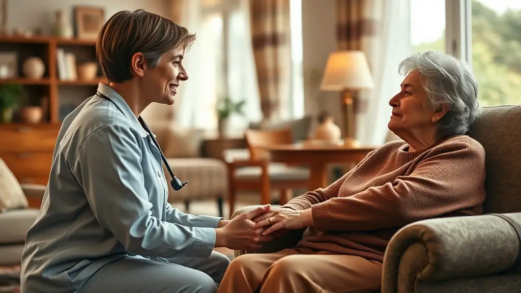 Caregiver providing compassionate senior home care services
